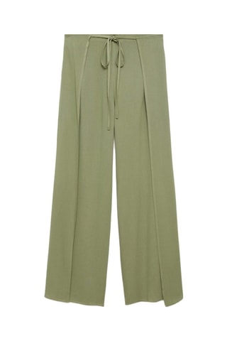 Pantalon palazzo fentes - Kaki