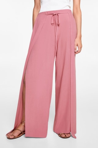 Pantalon palazzo fentes - Rose