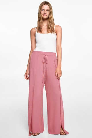 Pantalon palazzo fentes - Rose