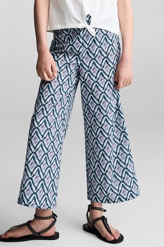 Pantalon droit imprimé - Mauve