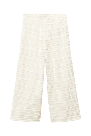 Pantalon droit texturé - Ecru