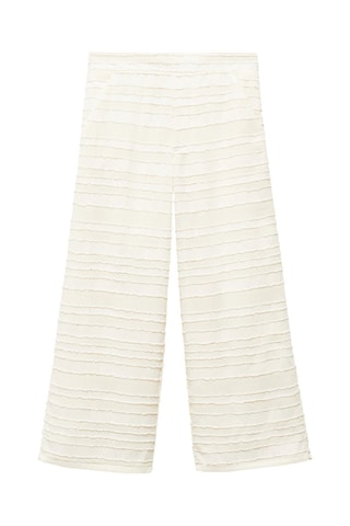 Pantalon droit texturé - Ecru