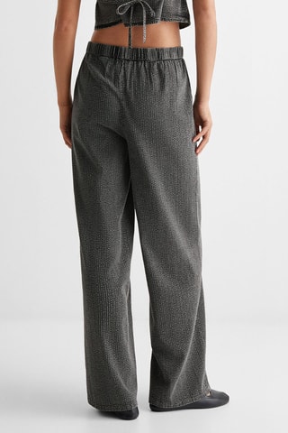 Pantalon wideleg texturé - Anthracite