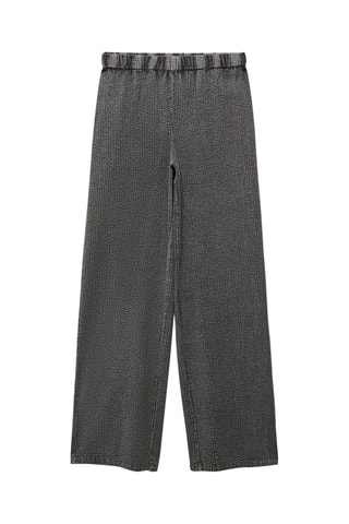 Pantalon wideleg texturé - Anthracite