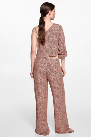 Pantalon droit imprimé - Orange