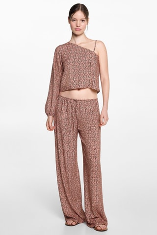 Pantalon droit imprimé - Orange