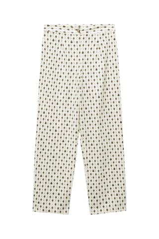 Pantalon imprimé géométrique - Blanc cassé