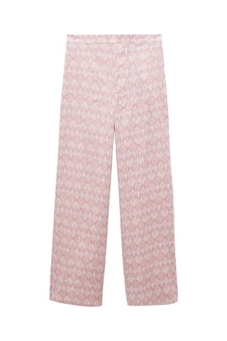 Pantalon fluide imprimé - Rose pastel