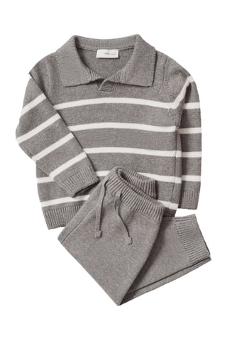 Pantalon jogger maille - Gris chiné