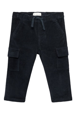 Pantalon cargo velours côtelé - Bleu marine