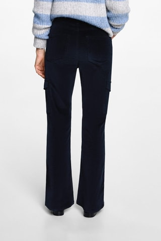 Pantalon velours milleraies poches - Bleu marine
