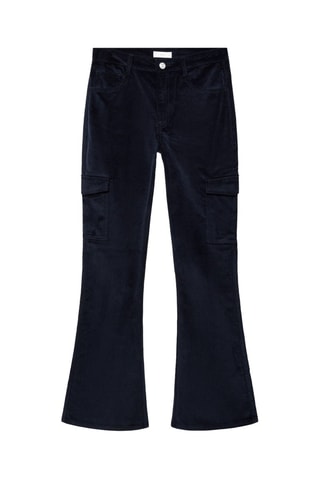 Pantalon velours milleraies poches - Bleu marine