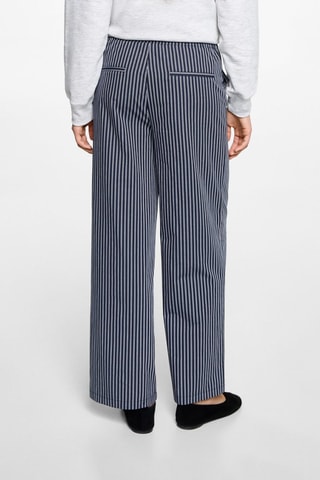 Pantalon fluide à rayures - Bleu marine