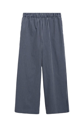 Pantalon fluide à rayures - Bleu marine