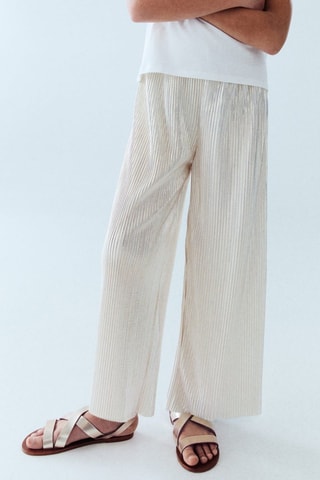 Pantalon droit plissé - Doré