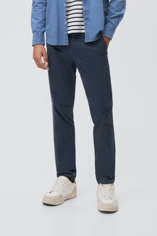 Pantalon chino coton - Bleu marine