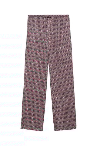 Pantalon fluide imprimé - Grenat