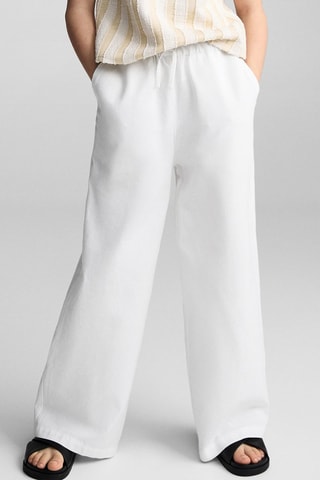 Pantalon wideleg lin - Blanc