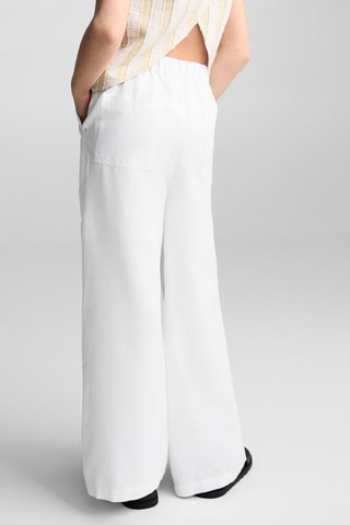 Pantalon wideleg lin - Blanc