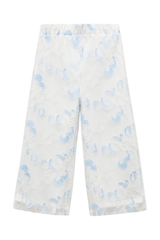 Pantalon tulle brodé - Blanc cassé