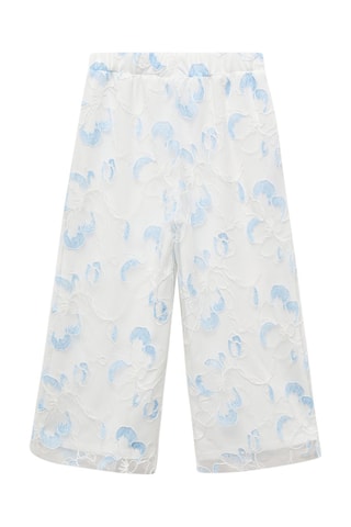 Pantalon tulle brodé - Blanc cassé