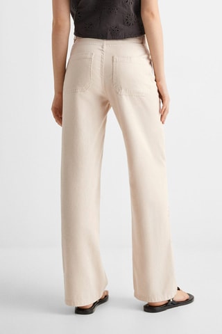 Pantalon coton brodé - Ecru