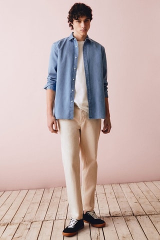 Pantalon regular-fit coton - Beige