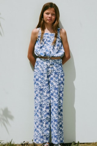 Pantalon droit imprimé - Indigo