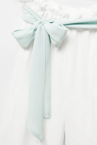 Pantalon nœud tissu plissé - Blanc