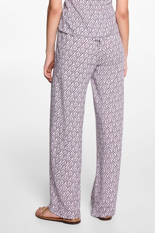 Pantalon droit imprimé - Rose pastel
