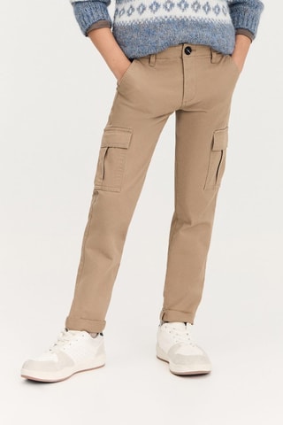 Pantalon cargo straight-fit - Beige