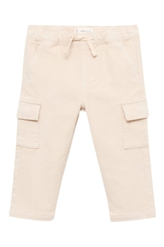 Pantalon cargo velours côtelé - Écru