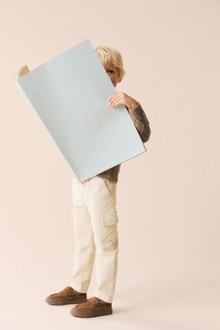 Pantalon cargo velours côtelé - Écru