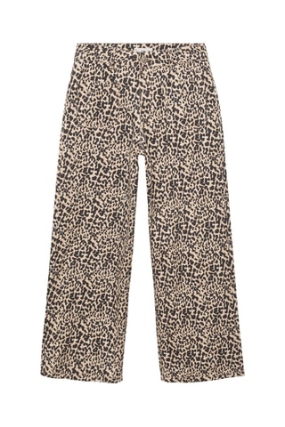 Pantalon droit léopard - Beige et noir