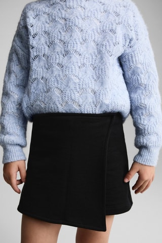 Jupe-culotte en coton - Noir