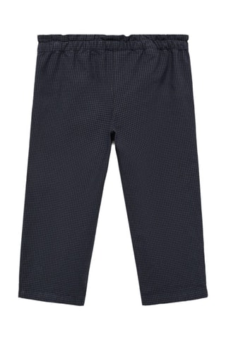 Pantalon droit à carreaux - Bleu marine