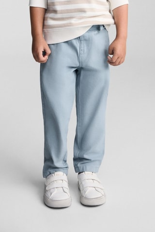 Pantalon droit coton - Bleu