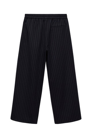 Pantalon droit à rayures - Bleu marine
