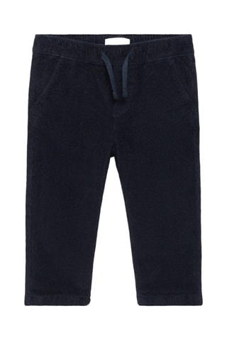 Pantalon velours côtelé doublé - Bleu marine