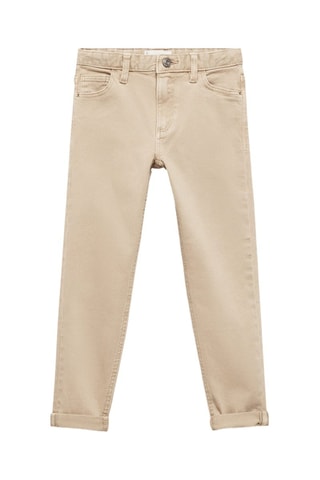 Pantalon droit coton - Beige