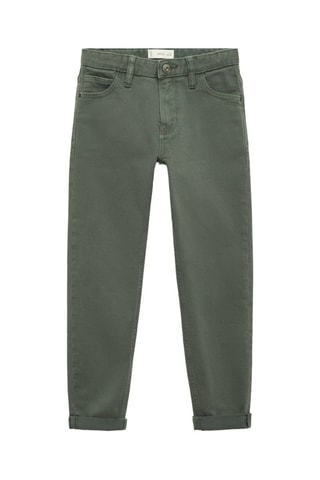 Pantalon droit coton - Vert foncé