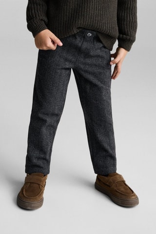 Pantalon droit à rayures - Noir