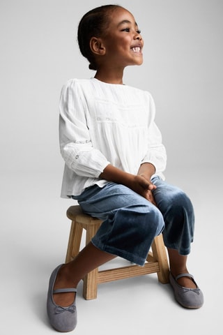 Jupe-culotte velours - Bleu