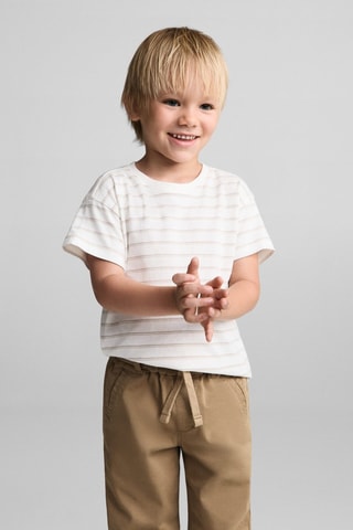 Pantalon taille élastique - Marron