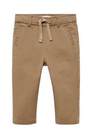 Pantalon taille élastique - Marron