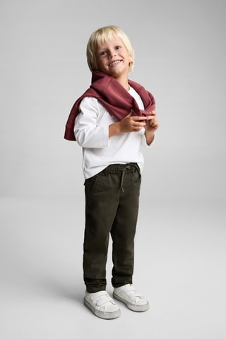 Pantalon taille élastique - Vert