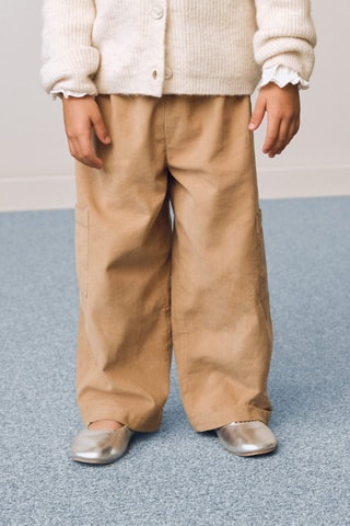 Pantalon cargo velours côtelé - Camel