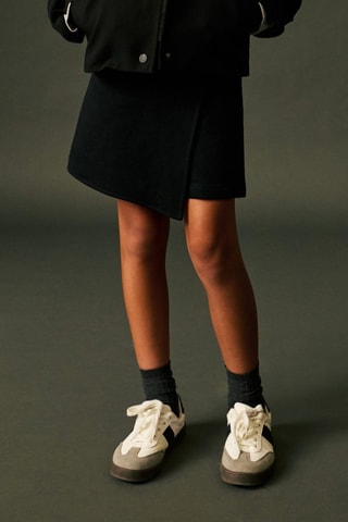 Jupe-culotte en coton - Noir