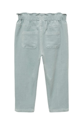 Pantalon velours côtelé paper bag - Ciel