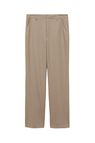 Pantalon de costume en pied-de-poule - Beige
